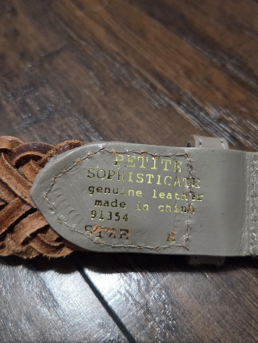 Vintage Pastel Color Braided Genuine Leather Belt Size M